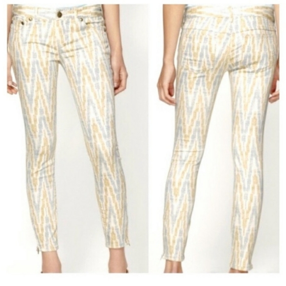 NWOT Free People Ankle Zip Chevron Jean Pants - Picture 5 of 5